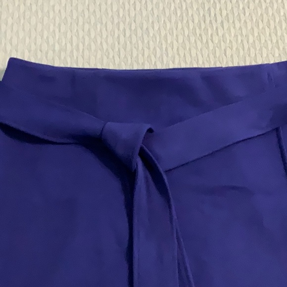Petite Tie Waist Wrap Skirt In Royal Azure - Picture 3 of 4